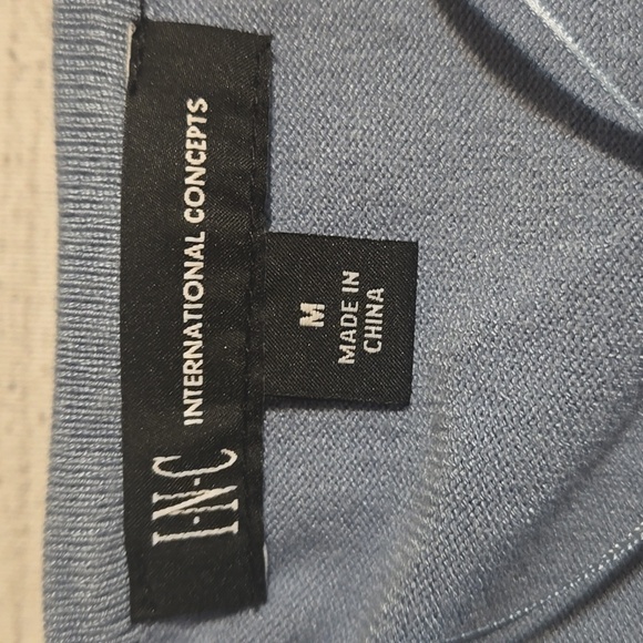 INC International Concepts Faux Suede Open Front Cardigan Light Blue Size M - Picture 6 of 8